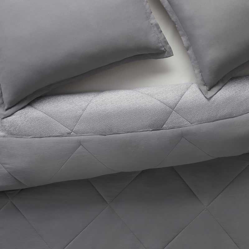 Serta Supersoft Cooling Bed Set, Reversible Bedding Comforter and Solid Sheet Set