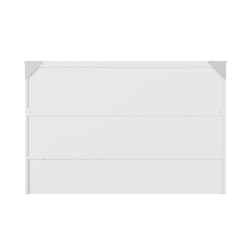 Murphy Bed Chest Solid Wood Modern Bed with Mattress & Storage - White Finish