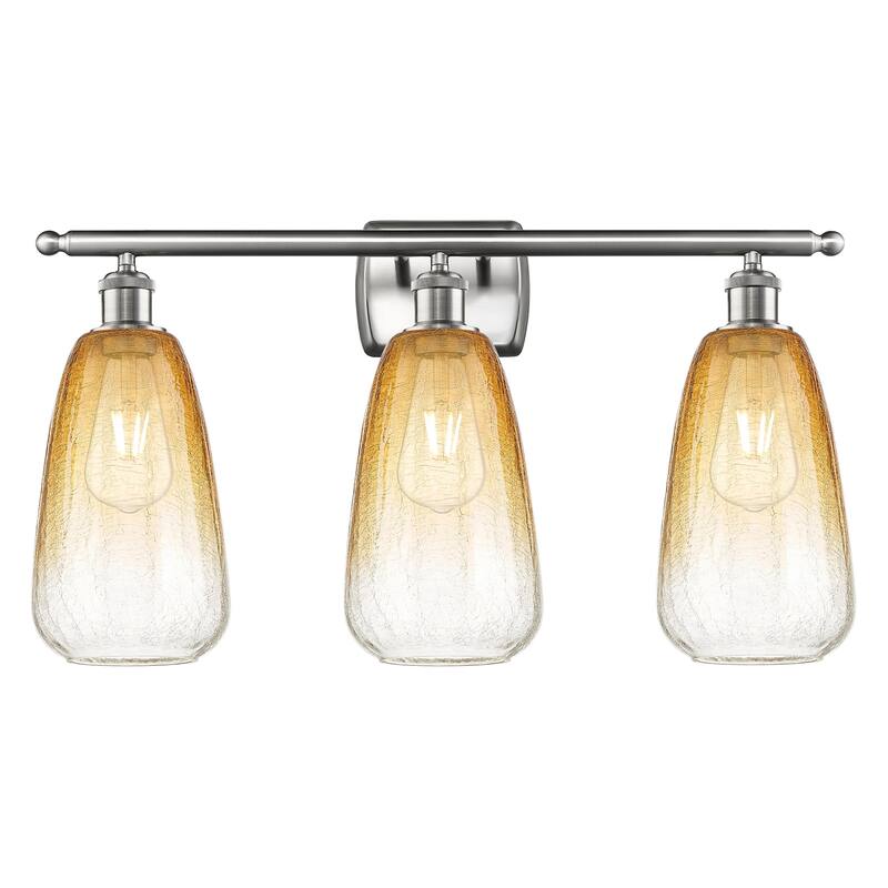 Innovations Lighting 516-3W-14-26 Brookhaven Almond Vanity Brookhaven - Brushed Satin Nickel / Amber