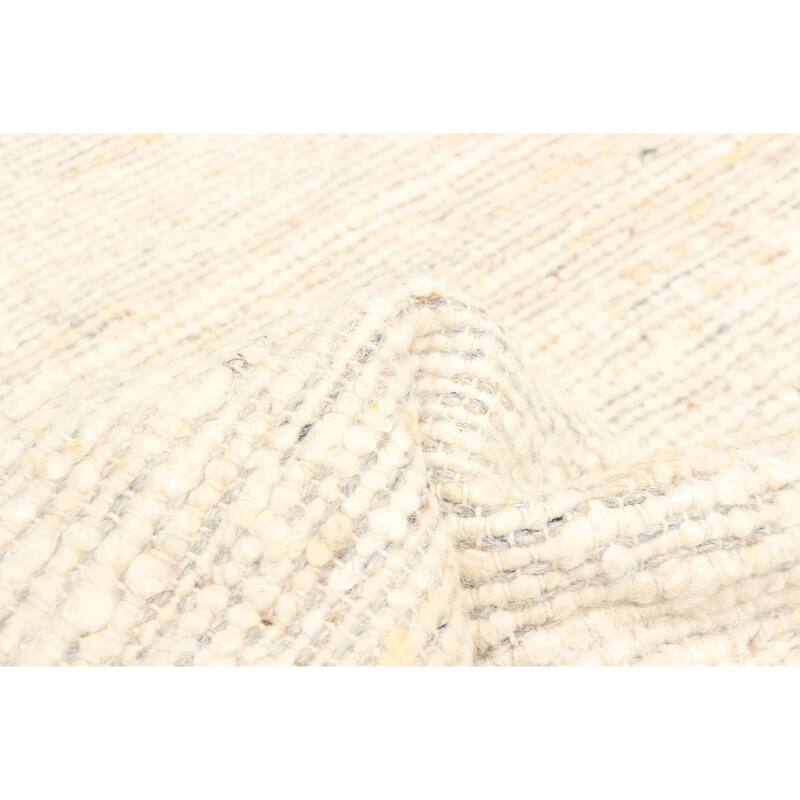 ECARPETGALLERY Braid weave Sienna Cream Wool Rug - 5'0 x 7'11