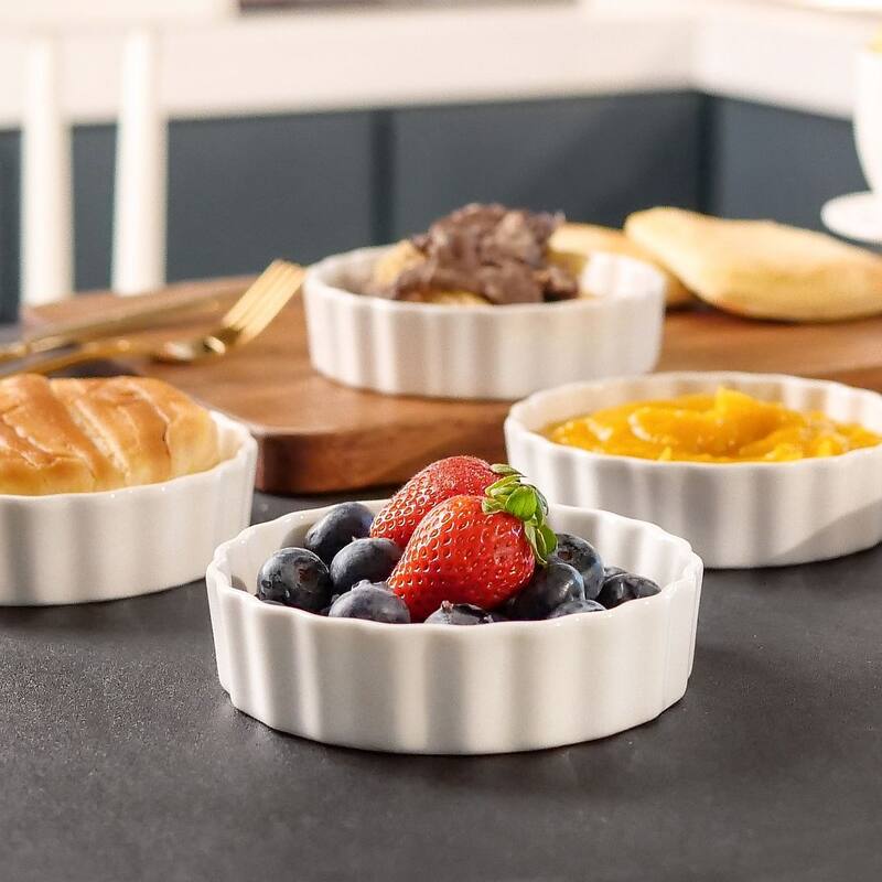 LOVECASA 6 oz Porcelain Mini Ramekins (Set of 6)