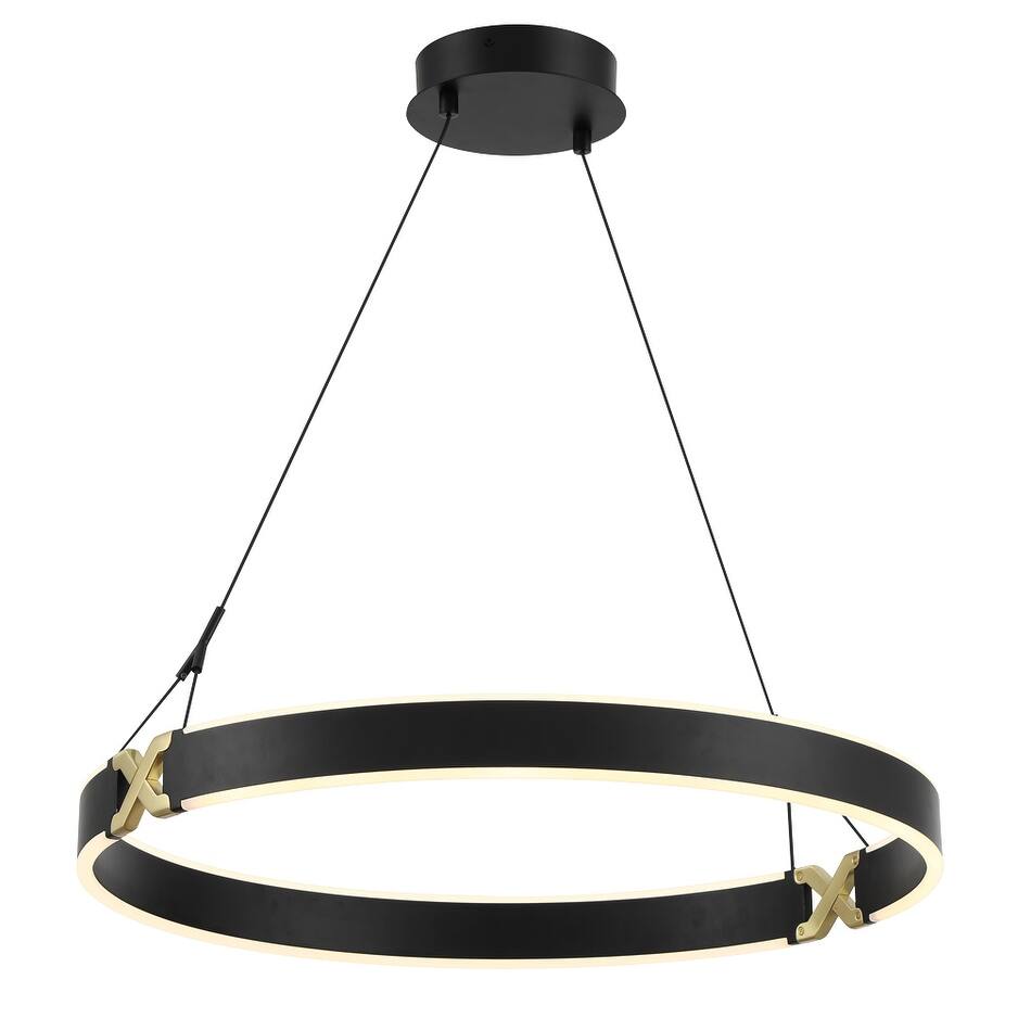 George Kovacs Recovery Coal With Satin Brass X LED Pendant