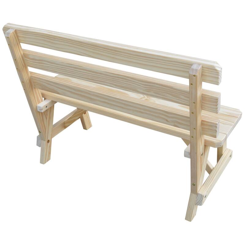 Pine 4' Traditional Backed Bench