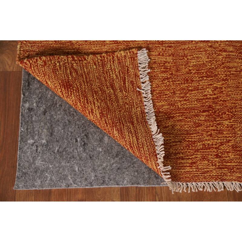 Orange Kilim Oriental Accent Rug Flatweave Wool Carpet - 3'4"x 4'10"