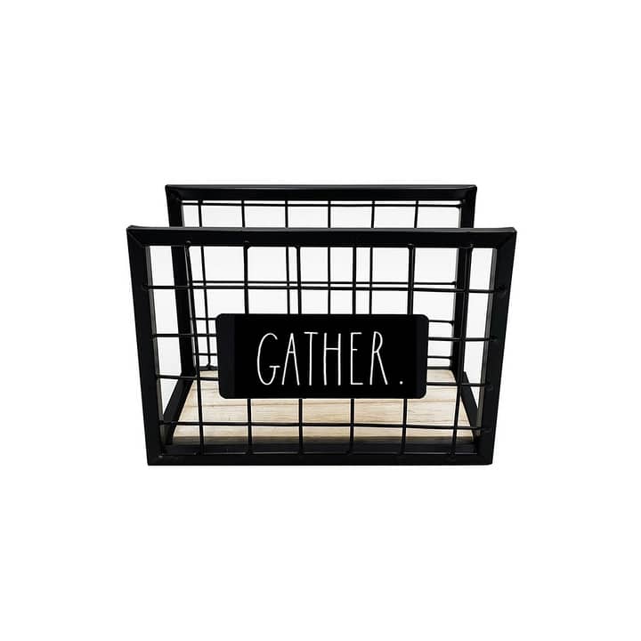 Rae Dunn Rustic Napkin Holder - Black - GATHER