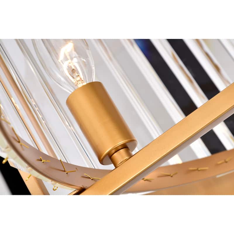 Dotty Gold 30-Inch 6-Light Metal & Crystal Drum Shade Lighted Ceiling Fan