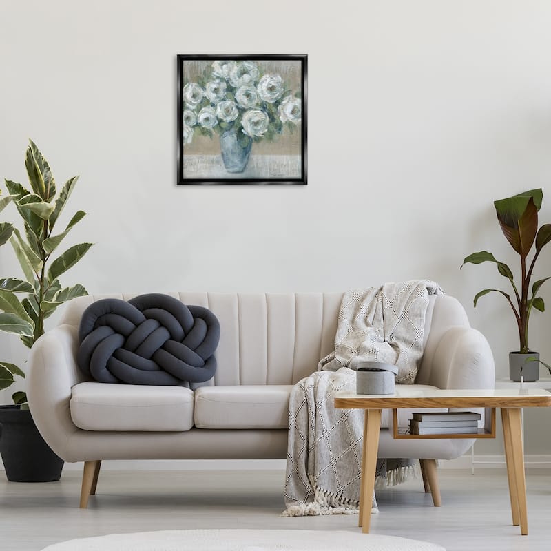 Stupell Round Painted Roses Framed Floater Canvas Wall Art Design By Carol Robinson
