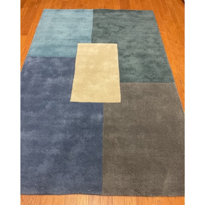 HERAT ORIENTAL Handmade Tibetan Colorblock Wool Rug - 5' x 8'