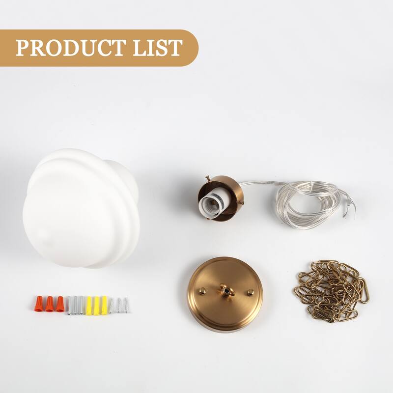 1- Light 8.26'' Wide Dimmable White Milk Glass Pendant