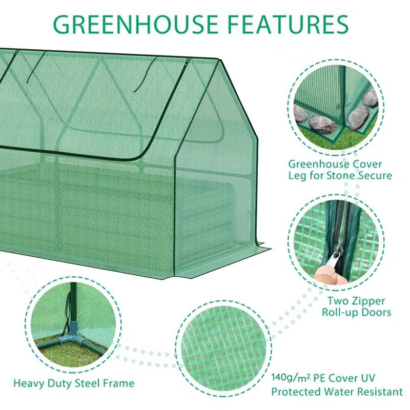 Aoodor Raised Garden Bed Kit with PE Cover, Screen Windows