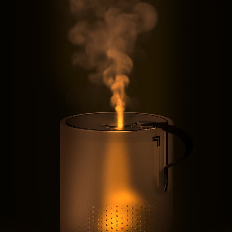 Votiv 4 Ultrasonic Humidifier with Flameless Candlelight, Touch Controls, Cool Mist