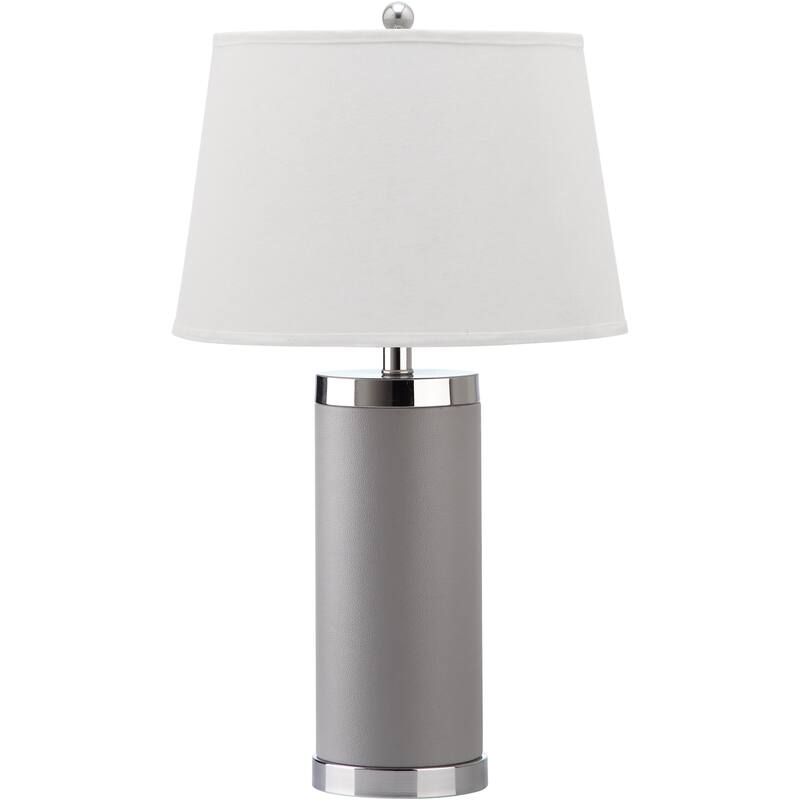SAFAVIEH Lighting Karie 26-inch Leather Column Table Lamp (Set of 2) - 14"x14"x25" - 14"Wx14"Dx25"H