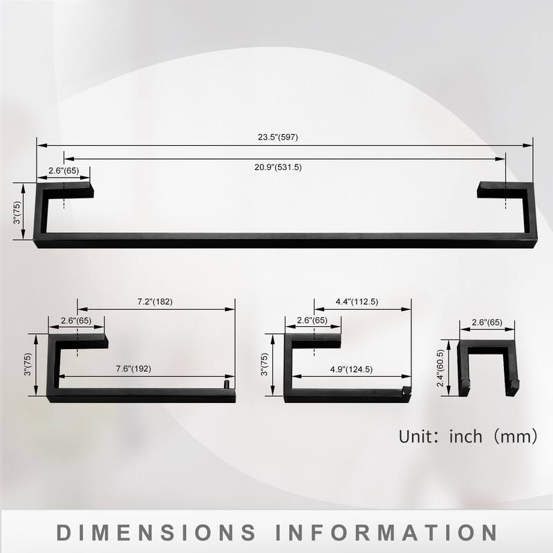 WOWOW Modern Style 4-Piece Bathroom Hardware Set with Installation Accessories