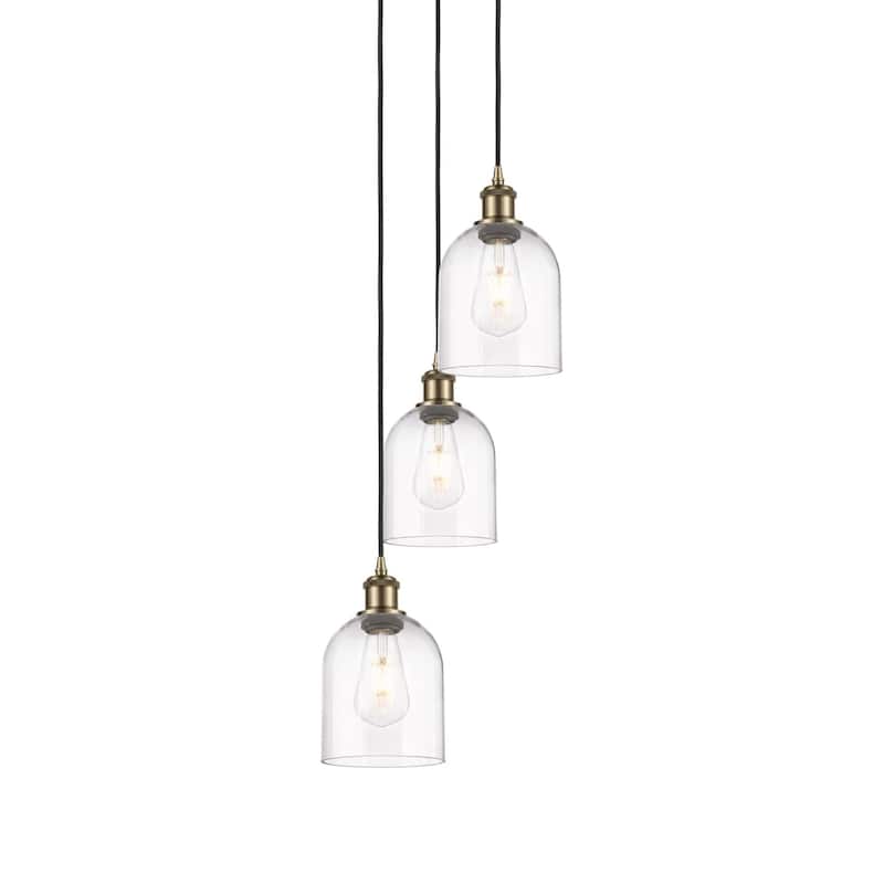 Innovations Lighting 113B-3P-30-12 Bella Pendant Bella 3 Light 12" - Antique Brass / Clear
