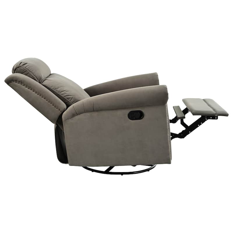 Marloo Modern Swivel Velvet Recliner Chair by Christopher Knight Home