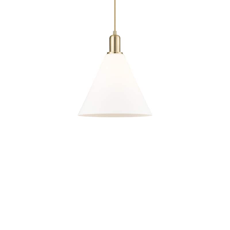 Innovations Lighting 716-1P-14-12 Berkshire Glass Pendant Berkshire - Champagne Bronze / Matte White