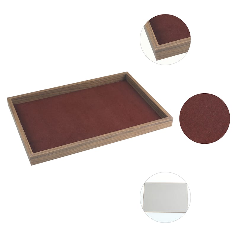Velvet Jewelry Organizer Trays with Removable Dividers for Drawers, Jewelry Organizer Drawer Inserts Container Display Case - Flat Tray