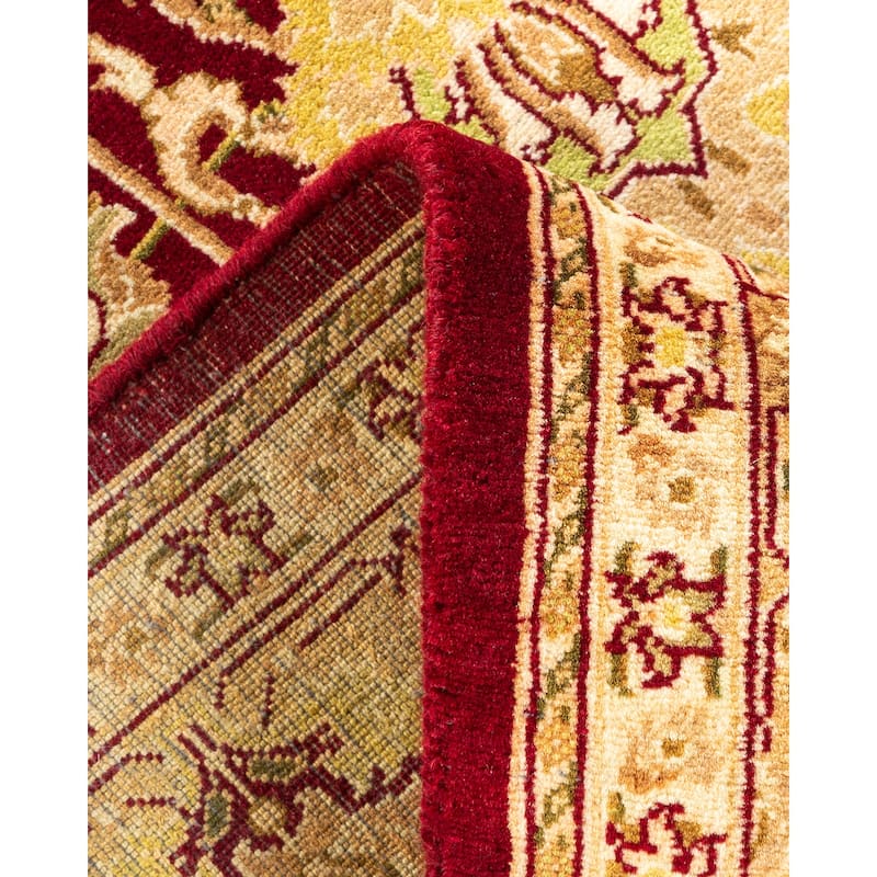 Overton Hand Knotted Wool Vintage Inspired Traditional Mogul Red Area Rug - 4' 9" x 7' 4"