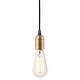 preview thumbnail 1 of 1, Maxim Early Single Light Exposed Bulb Pendant with Black Fabric Cord