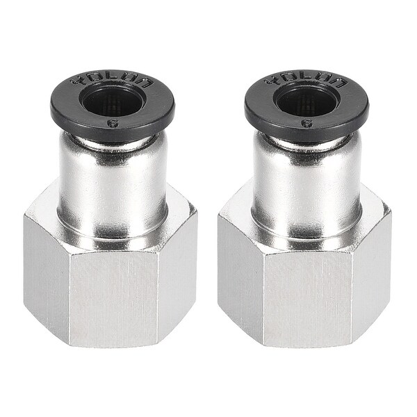 Push to Connect Tube Fitting Adapter 6mm OD x 1/4 NPT Straight Connecter 2pcs