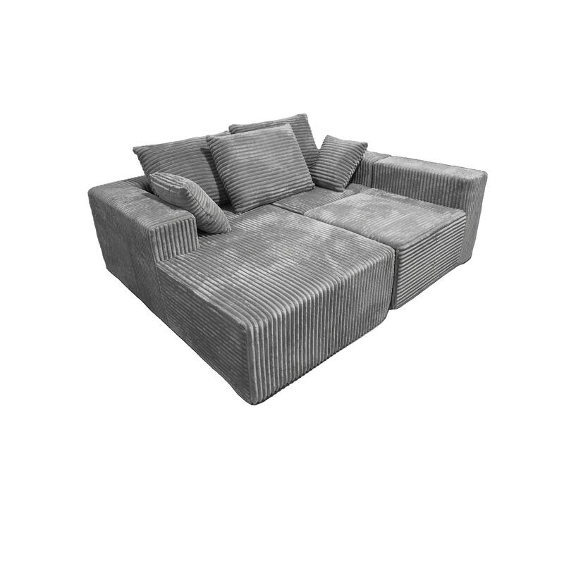 106.69" Modular Fabric Sectional Sofa with High-Density Foam, Convertible to Bed and Multiple Configurations
