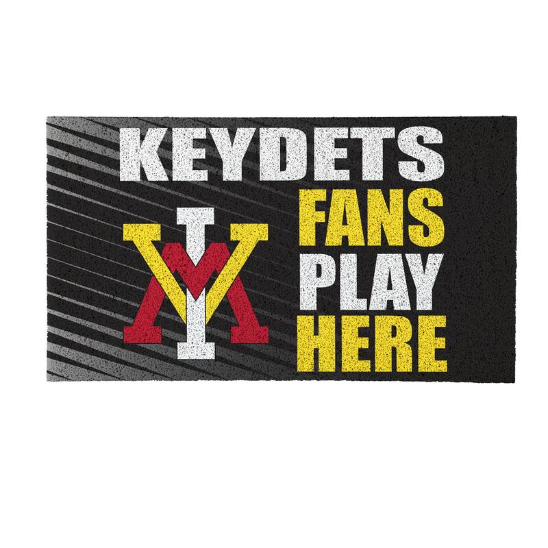 28 in. x 16 in. Virginia Military Institute "Fans Play Here" PVC Door Mat