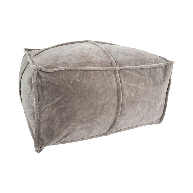 Square Cotton Velvet Pouf Seat