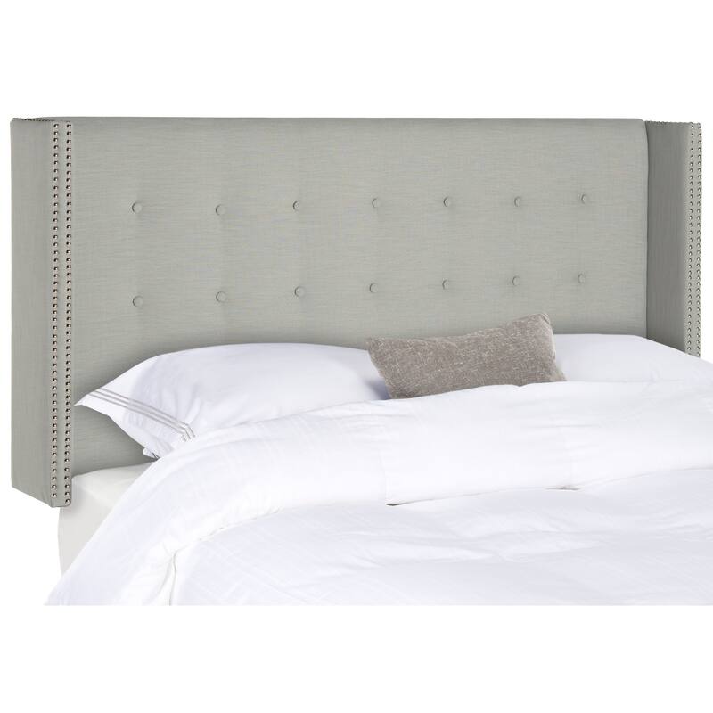 SAFAVIEH Rachela Taupe Queen Linen Tufted Wingback Headboard