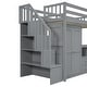 preview thumbnail 54 of 64, Multifunctional Loft Bed w/Stairs, Bookshelf, Drawers, Desk & Wardrobe