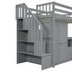 preview thumbnail 12 of 18, Twin Size Loft Bed with Stairs, Bookshelf, Drawers, Desk & Wardrobe