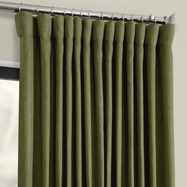 Exclusive Fabrics Faux Linen Extra Wide Room Darkening Curtain Panel