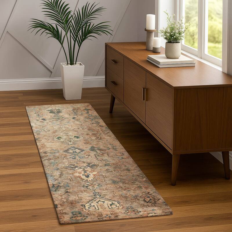 Machine Washable Indoor/ Outdoor Traditional Serenity Chantille Rug