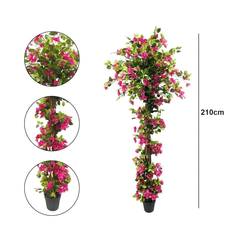Bougainvillea Artificial Tree Faux Flowering Plants for Home Office Decor