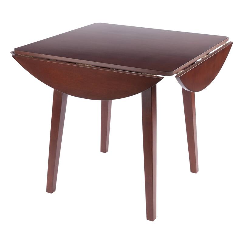 Dawson Round Dining Table, Quad Drop Leaf, Walnut