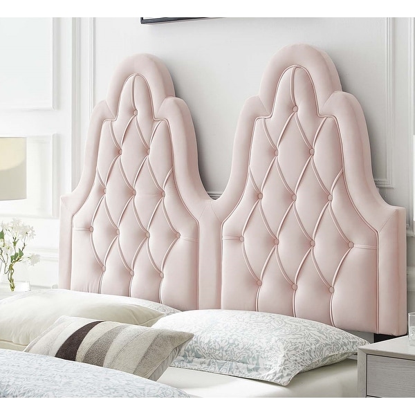 Pink tufted clearance headboard queen