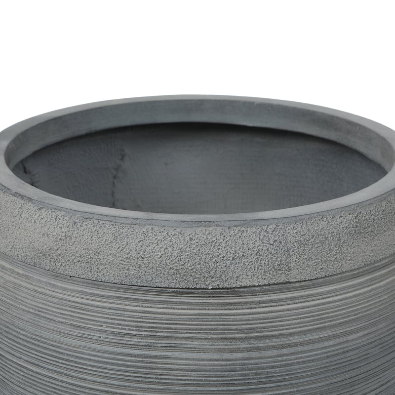 Pottery-Style Round MgO Planter, Indoor/Outdoor