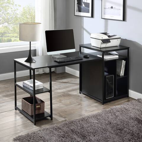 Nestfair Home Office Computer Desk with Storage Shelf