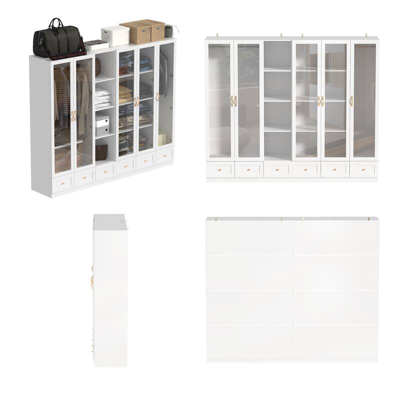 Multi-Unit Wardrobe Versatile Storage Solutions Armoires Cabinet White