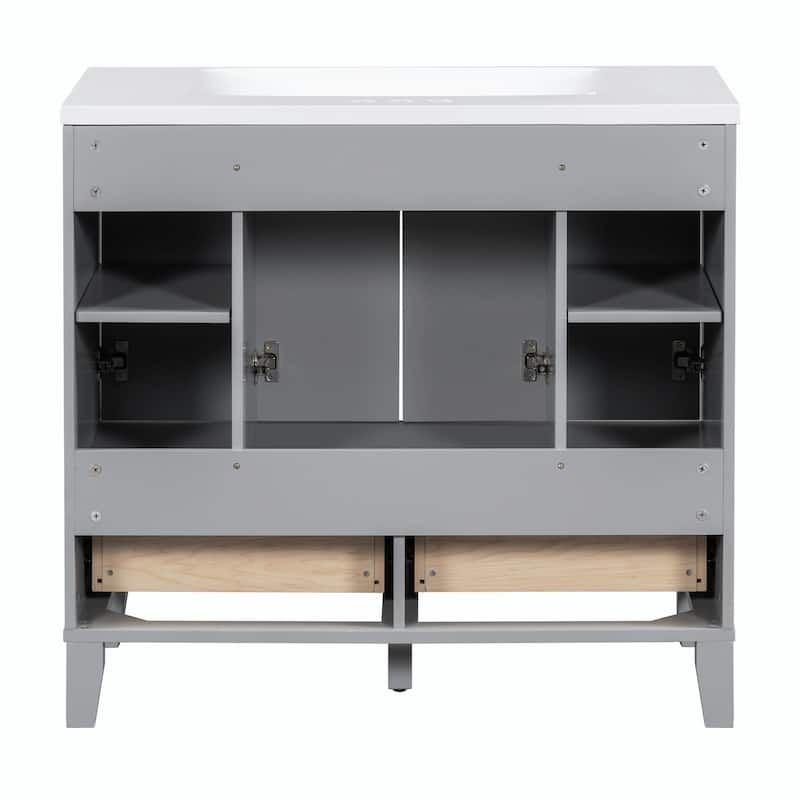 36'' Freestanding Bathroom Vanity with Resin Sink Combo