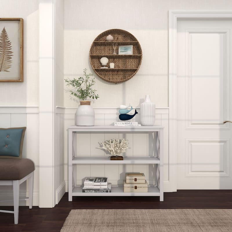 Brown Dried Plant Round 3 Shelves Wall Shelf