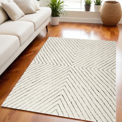 HomeRootsAbstract Modern Rectangle Area Rug - 84' X '63' X '0.63
