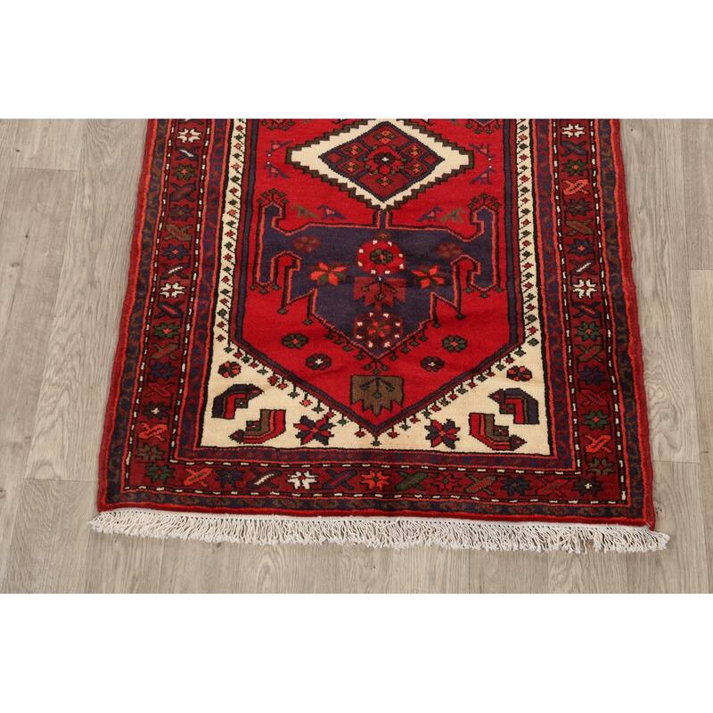 Tribal Traditional Hamedan Persian Area Rug Wool Hand-knotted Carpet - 3'4" x 4'7"