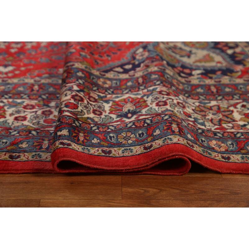 Vintage Vegetable Dye Lilian Persian Area Rug Hand-knotted Wool Carpet - 10'2" x 11'9"