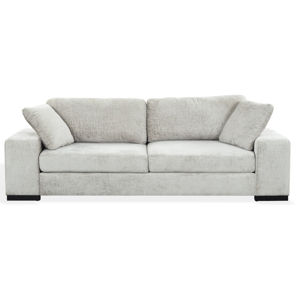 SAFAVIEH Couture Oakleigh Sofa, Modern Living Room Upholstered Couch with Reversible Cushions - 98"W x 35"D x 33"H