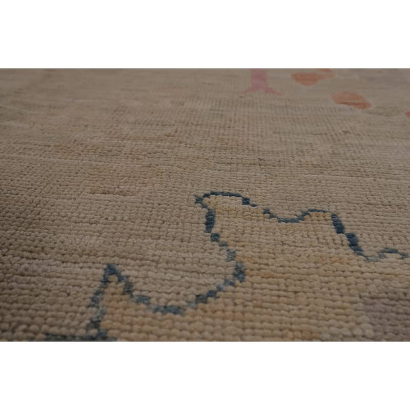 Oriental Vegetable Dye Oushak Turkish Rug Hand-Knotted Wool Carpet - 8'3"x 9'7"
