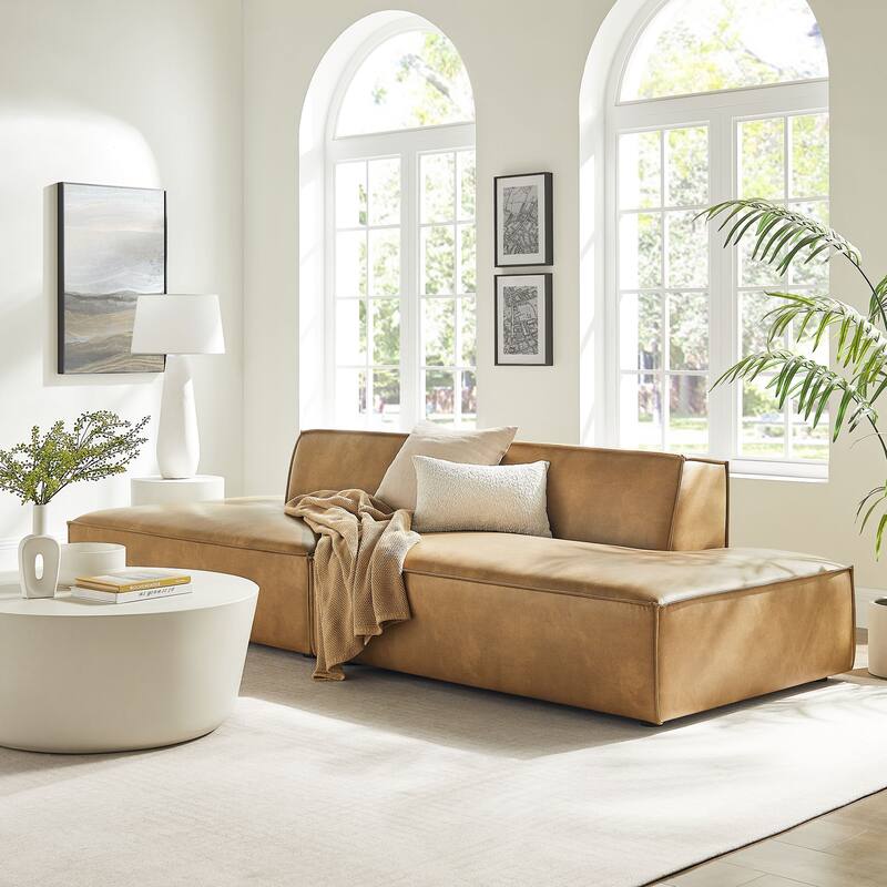 Restore 2-Piece Vegan Leather Modular Loveseat - Toast