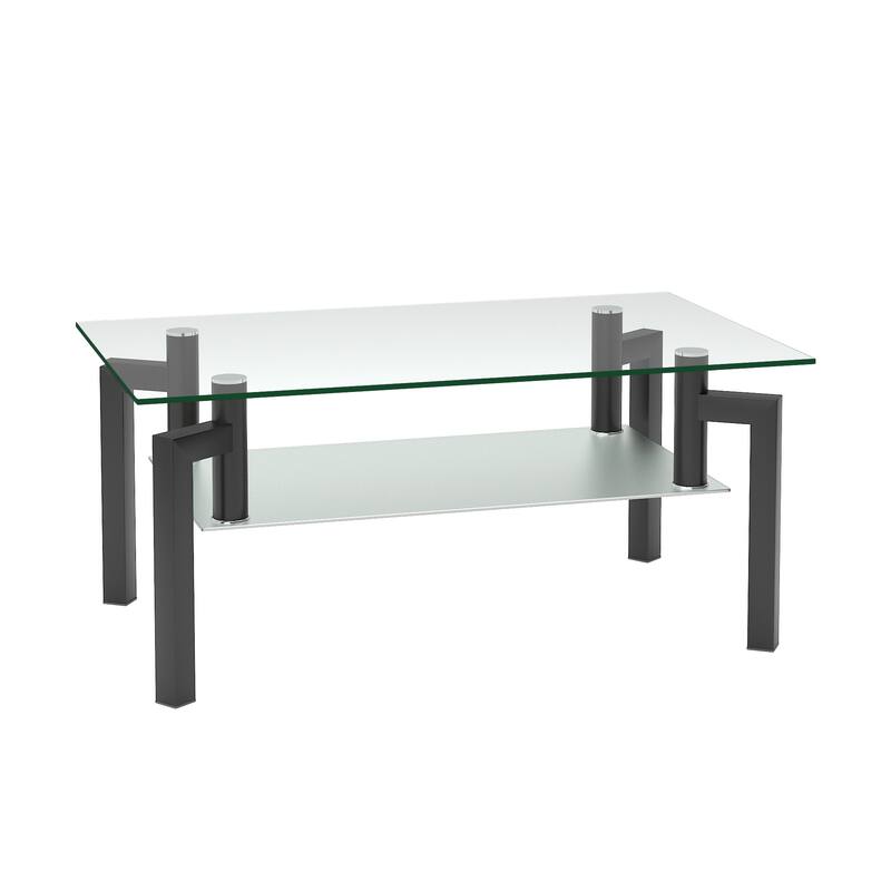 39"Rectangle Glass Coffee Table
