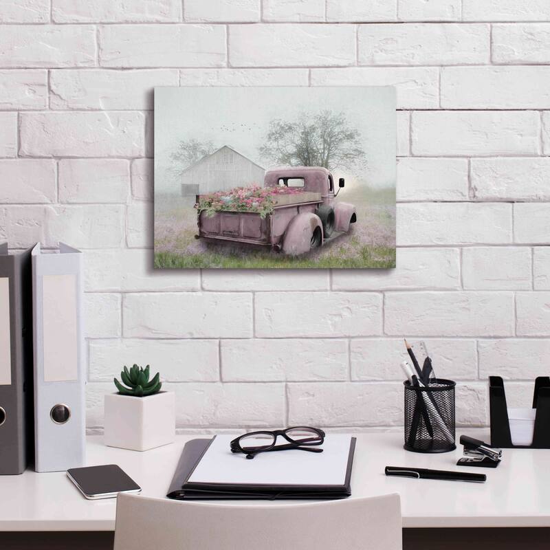 Epic Graffiti 'Pink Flower Truck' by Lori Deiter, Canvas Wall Art