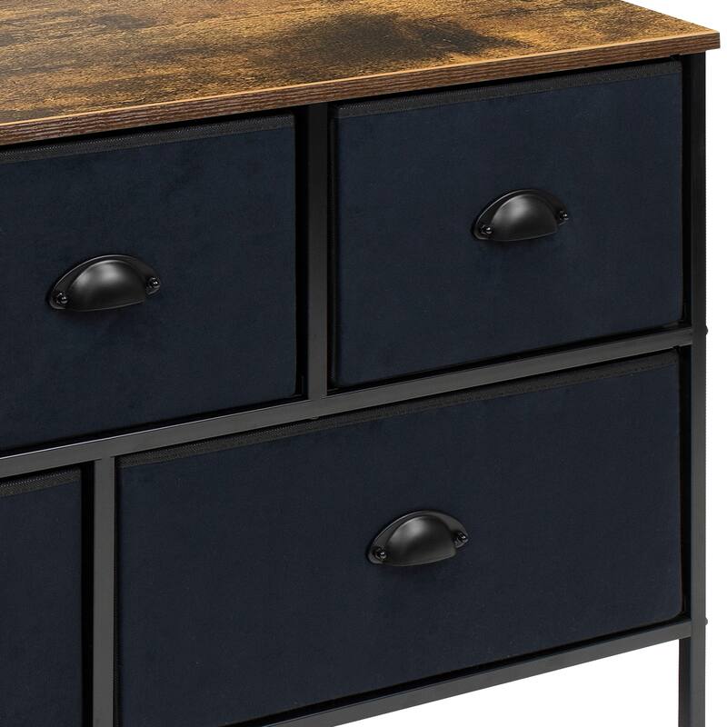 Sorbus Wide Dresser / TV Stand with 5 Drawers for Bedroom, Rustic Farmhouse Décor