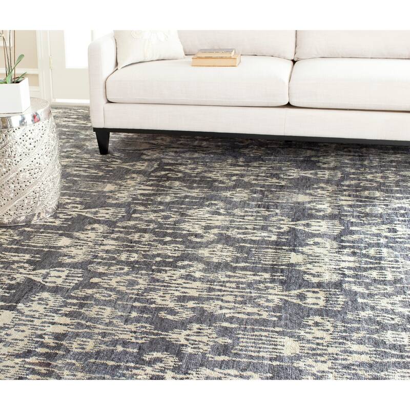 SAFAVIEH Couture Hand-knotted Tibetan Adalbjorg Modern Wool Rug - 9' x 12' - Coal
